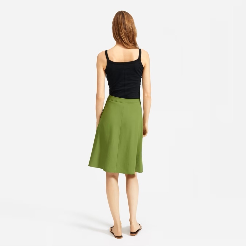 EVERLANE Green Japanese GoWeave Button-Front A-line Skirt - Picture 2 of 6